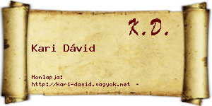 Kari Dávid névjegykártya